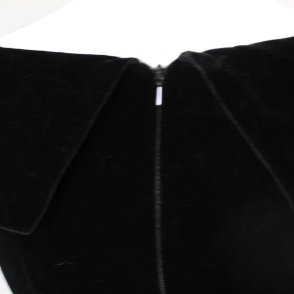 Vintage Black Velvet Bow Detail Mini Cocktail Dress - Picture 7 of 9